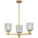 Downtown Urban Bridal Veil 3 Light 17.63 inch Brushed Brass Chandelier Ceiling Light
