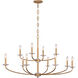 Atella 12 Light 48 inch Ashen Gold Chandelier Ceiling Light