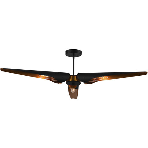 Amar 3 Light 39 inch Matte Black Chandelier Ceiling Light