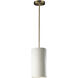 Radiance Collection 1 Light 7 inch Bisque and Antique Brass Pendant Ceiling Light, Form+Finish+Function