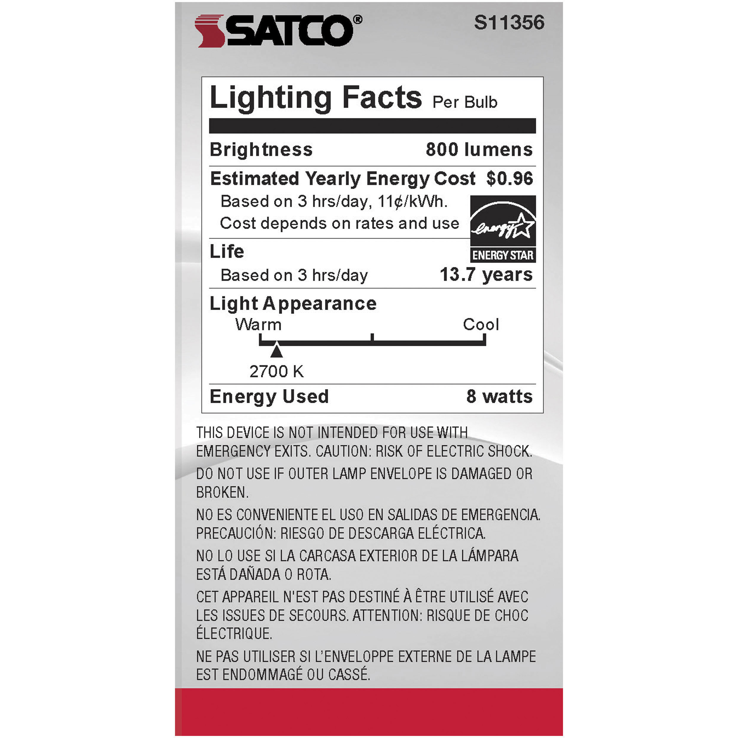 Lumos LED 8.00 watt 120 2700K Light Bulb