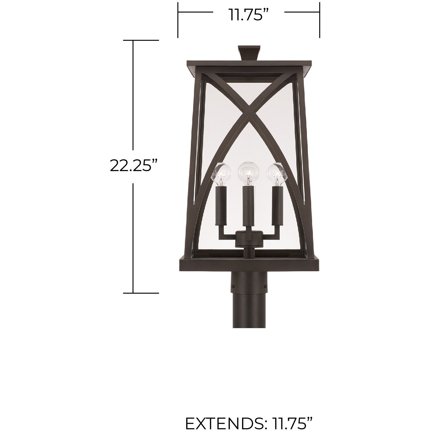 Marshall 4 Light 22 inch Oiled Bronze Outdoor Post Lantern