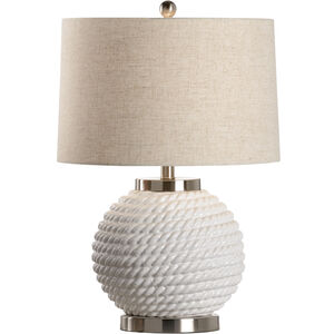 MarketPlace 24 inch 100 watt Ice White Glaze Table Lamp Portable Light