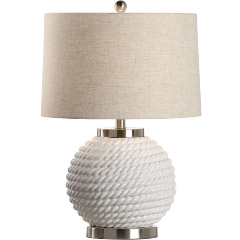 MarketPlace 24 inch 100 watt Ice White Glaze Table Lamp Portable Light