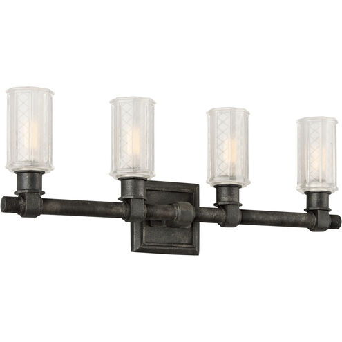Vault 4 Light 23.75 inch Aged Pewter Bath And Vanity Wall Light
