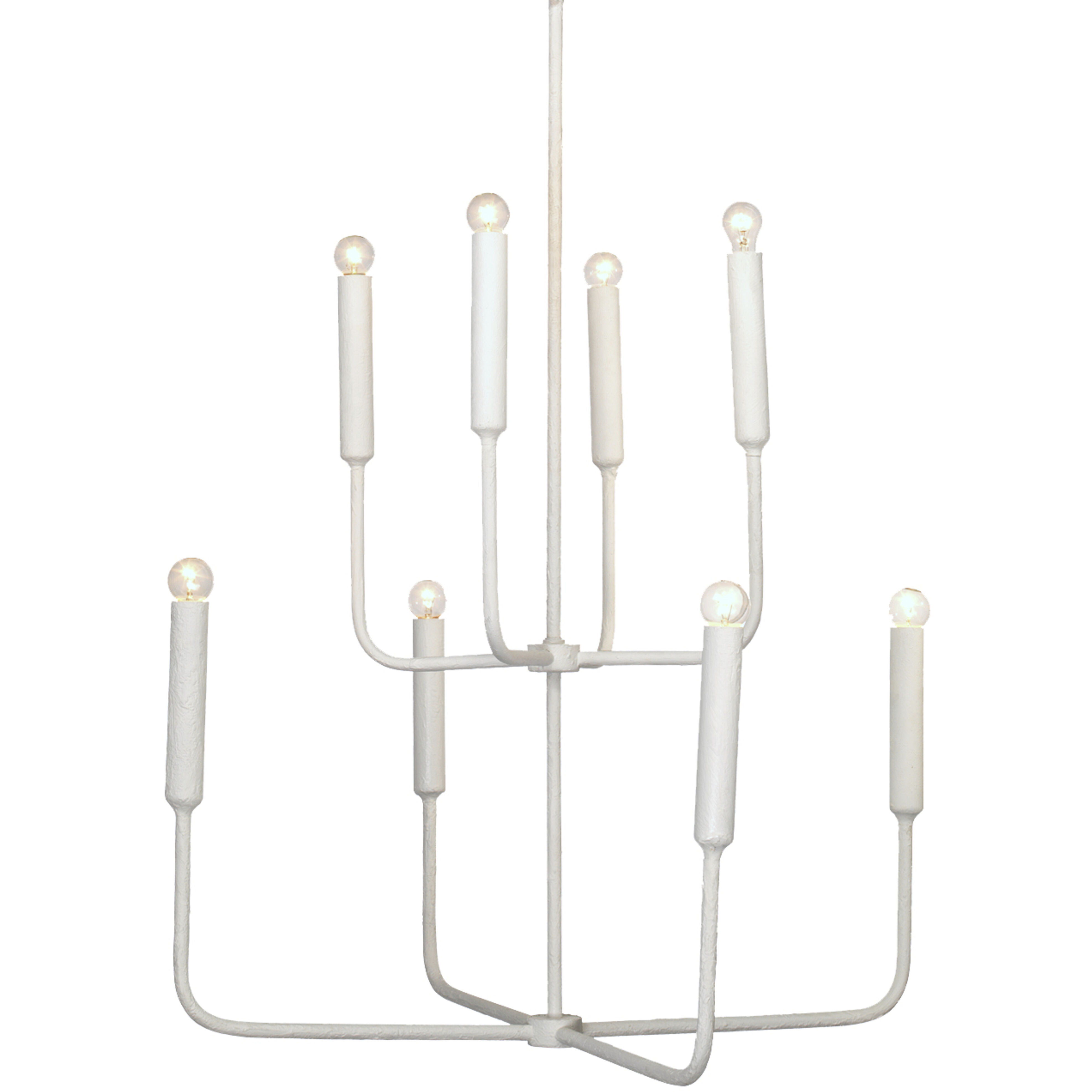 Mercer 8 Light 36 inch White Gesso Two Tier Chandelier Ceiling Light