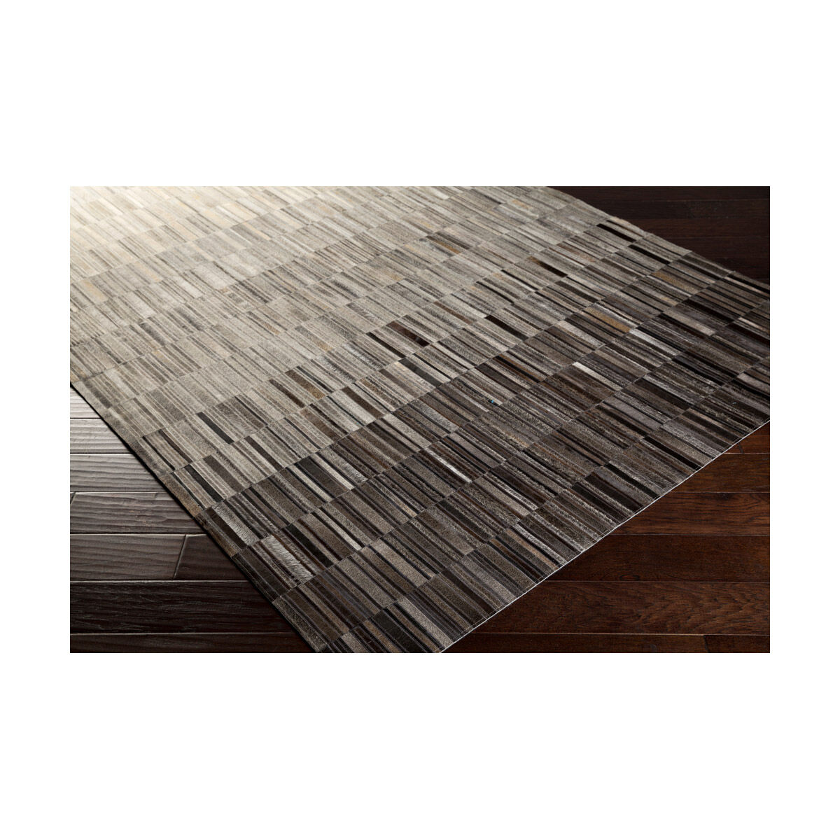 Outback 120 X 96 inch Medium Gray/Ivory/Camel/Black Rugs, Hair On Hide