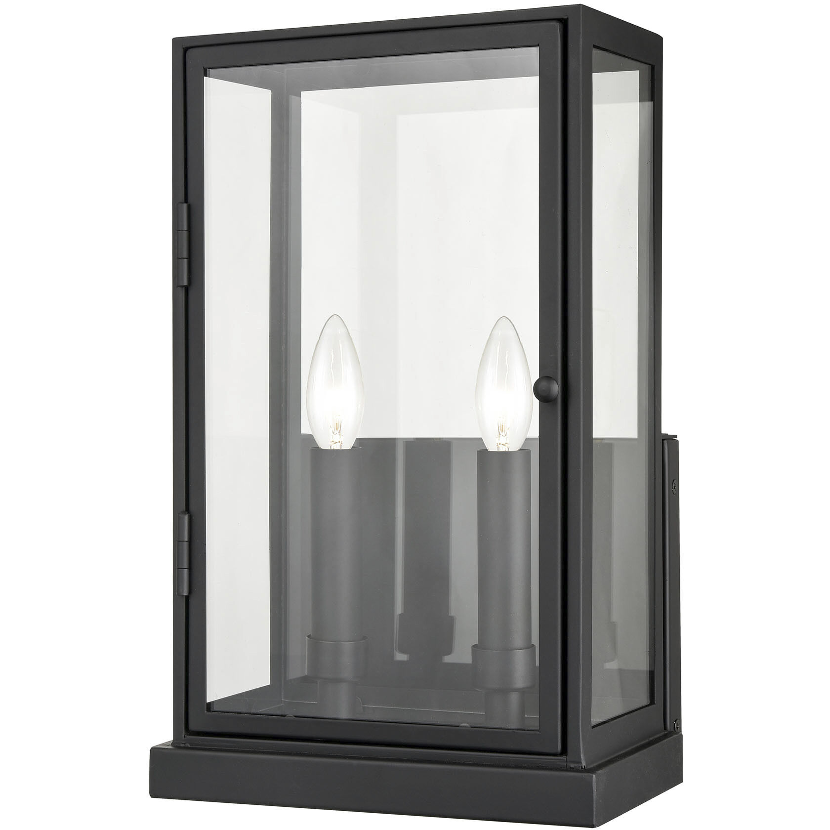 Foundation 2 Light 15 inch Matte Black Outdoor Wall Sconce