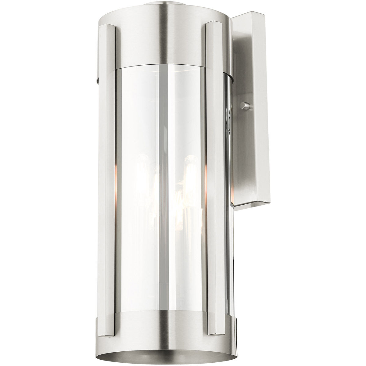 Sheridan 3 Light 19 inch Brushed Nickel Outdoor Wall Lantern