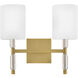 Anika 2 Light 14 inch Lacquered Brass Vanity Light Wall Light