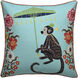 Maharaja Monkey 24 X 6 inch Turquoise Pillow