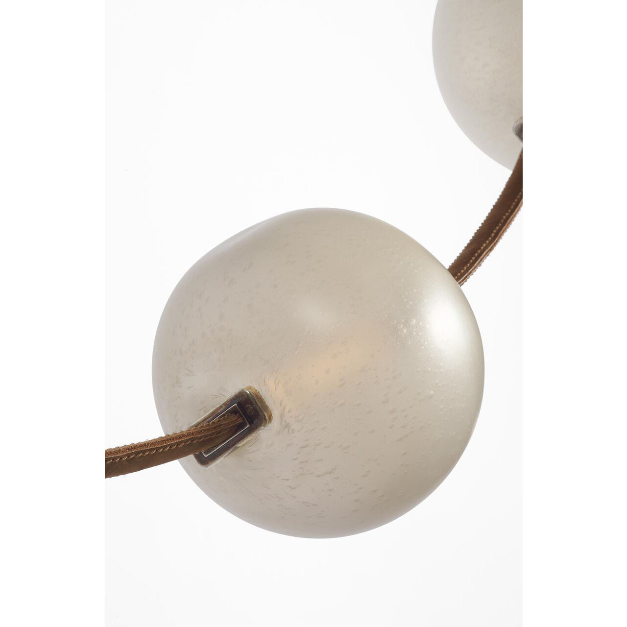 Anne-Marie Barton Dune LED 8 inch Russet Suede and Mottled Pewter Belted Light Ceiling Light