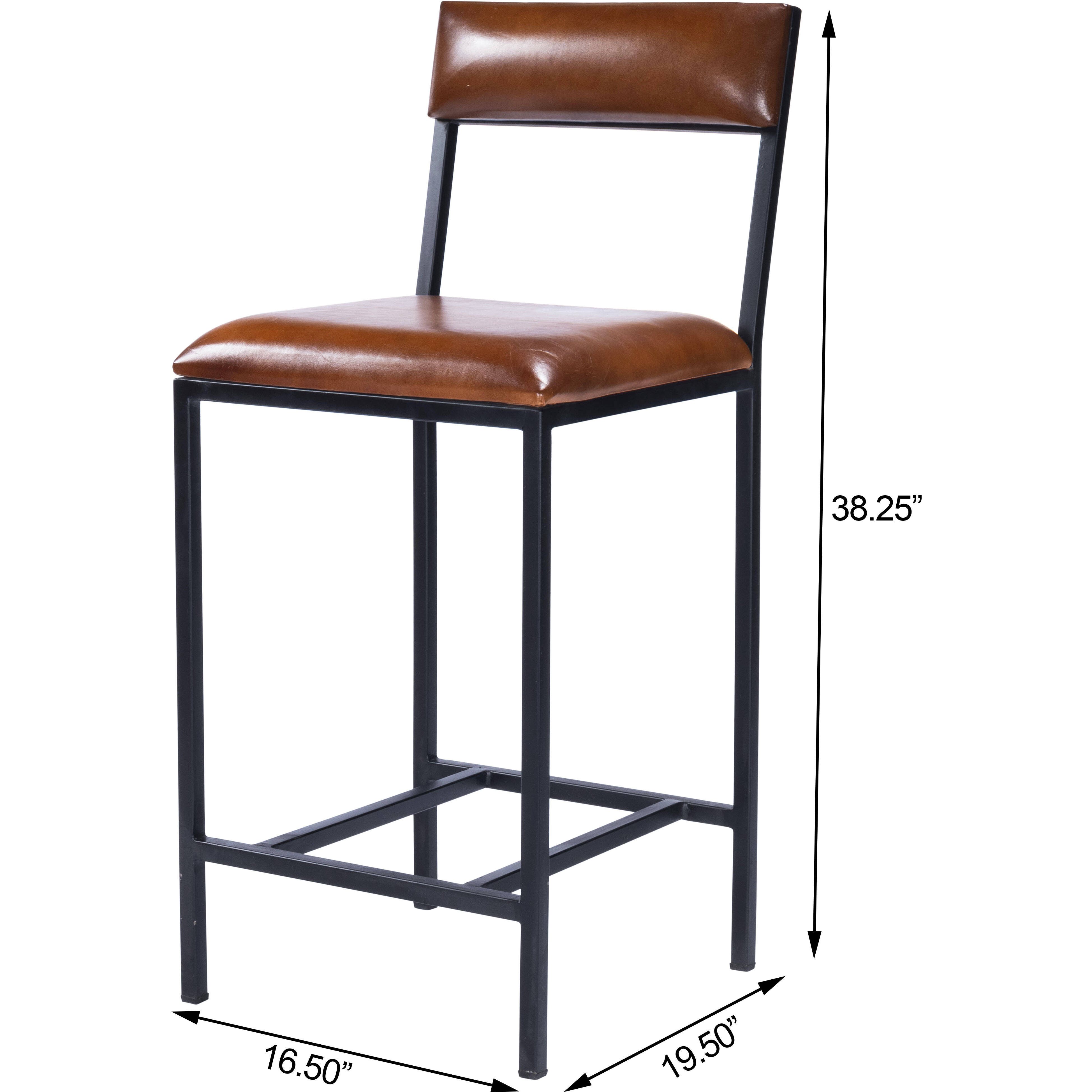 Lazarus Leather & Metal Bar Stool