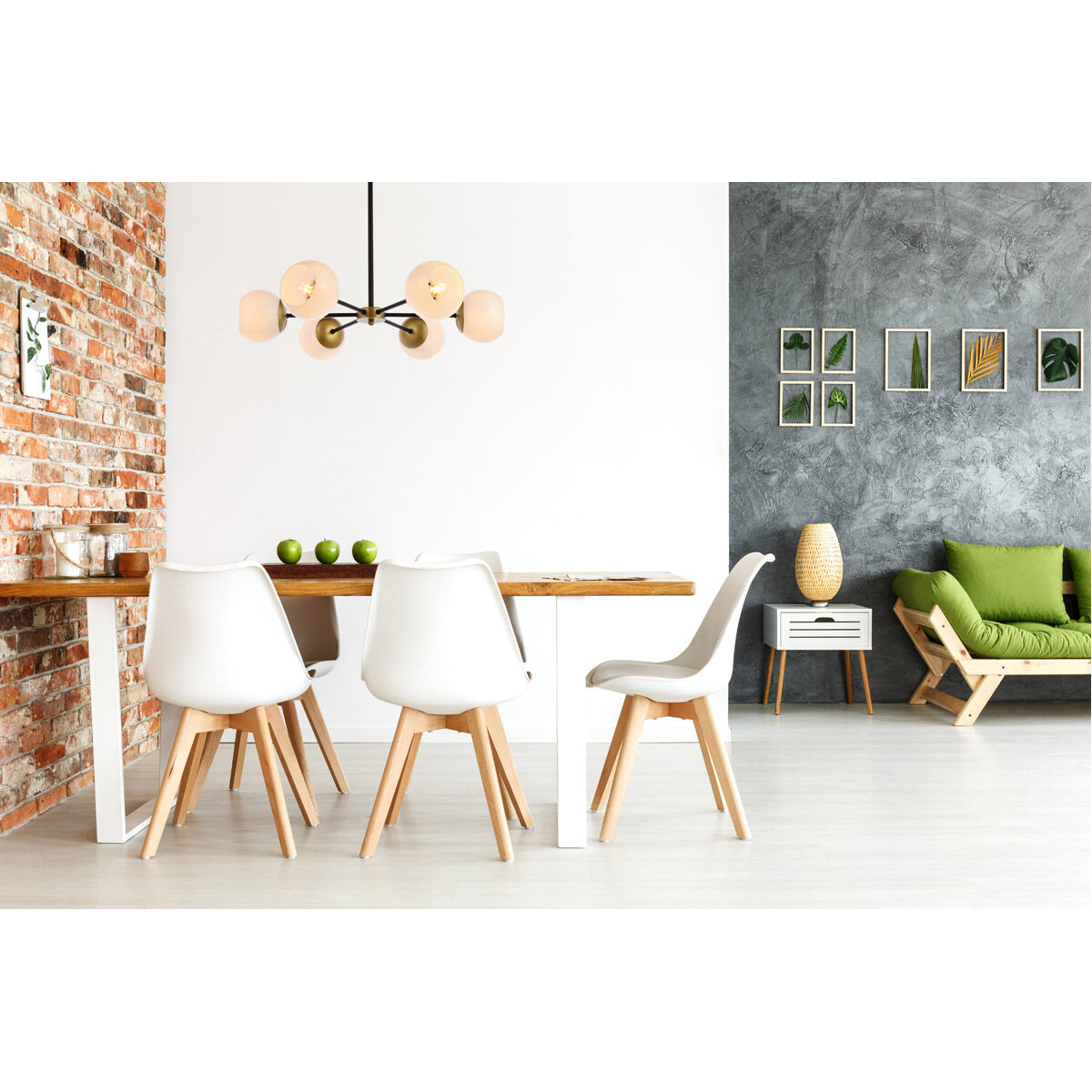 Briggs 6 Light 30 inch Black and Brass Pendant Ceiling Light