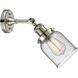 Franklin Restoration Small Bell 1 Light 5 inch Polished Nickel Sconce Wall Light in Seedy Glass, Franklin Restoration