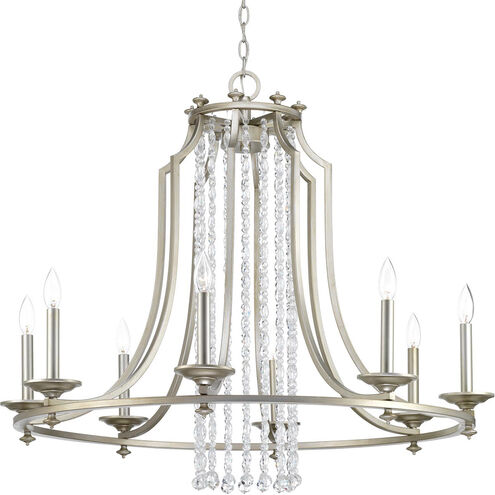 Wayland 8 Light 36 inch Silver Ridge Chandelier Ceiling Light, Design Series