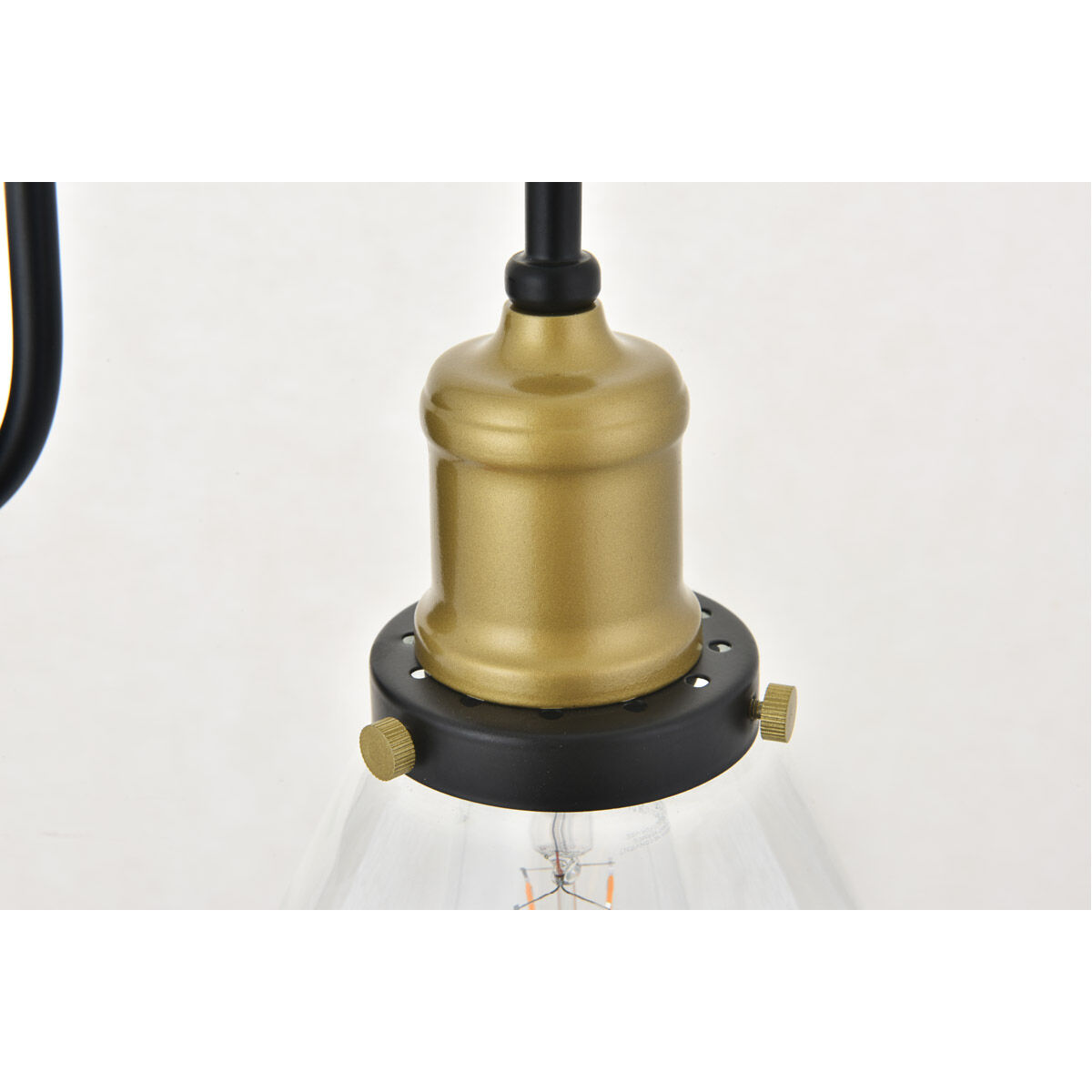 Histoire 1 Light 7.5 inch Brass and Black Wall Sconce Wall Light