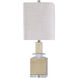 Ronda 29 inch 100.00 watt Brass and Clear with Cream Table Lamp Portable Light