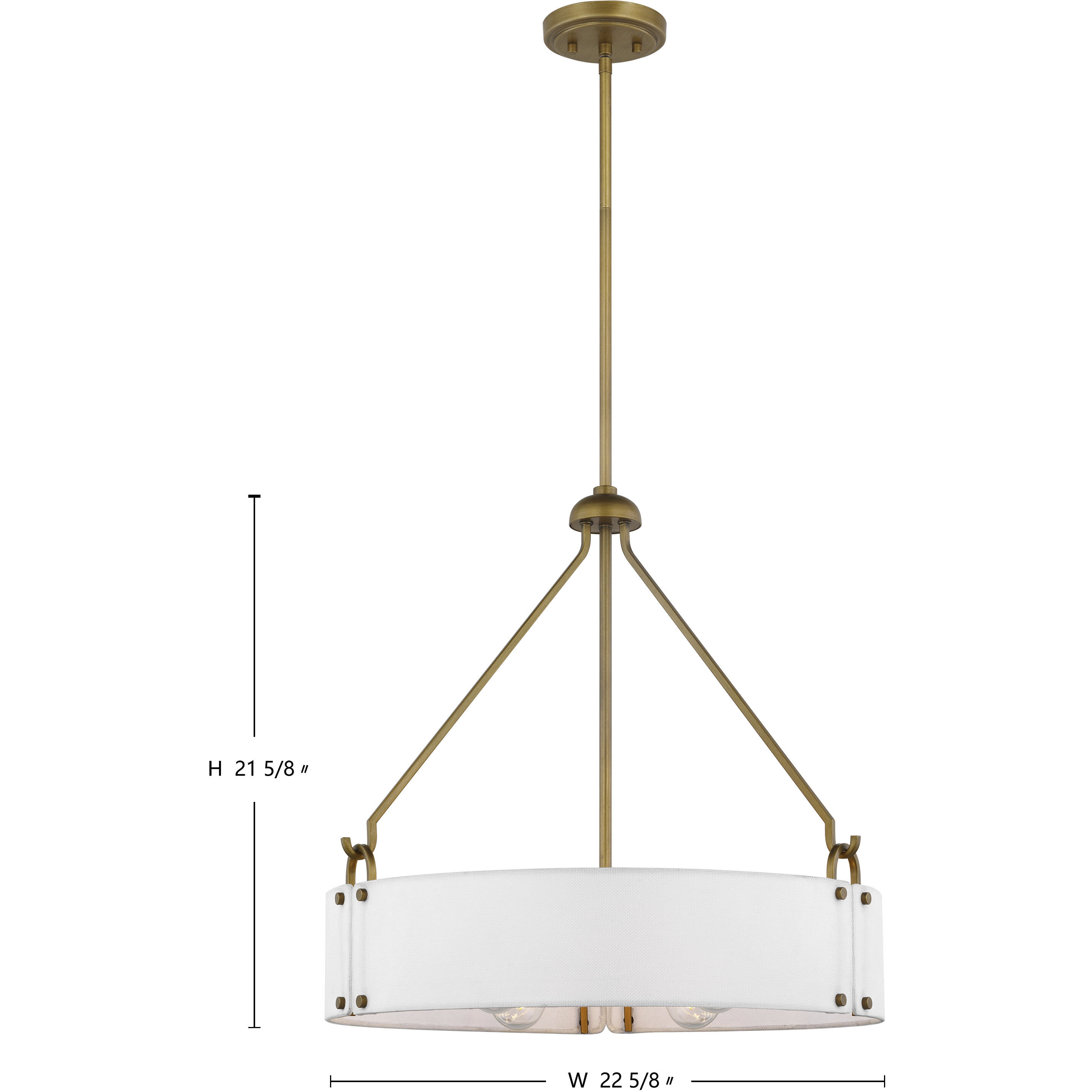 Halter 4 Light 22.63 inch Natural Brass Pendant Ceiling Light