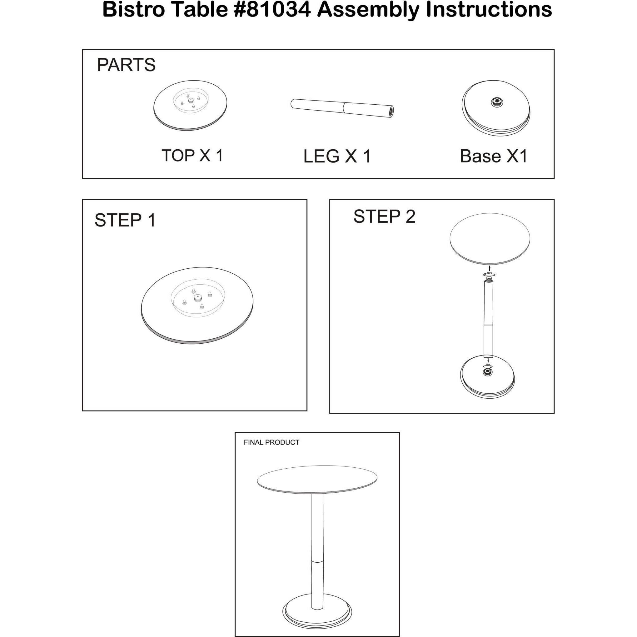 Micca Black and Gray with Gold Bistro Table