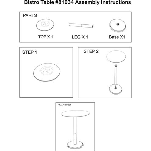 Micca Black and Gray with Gold Bistro Table