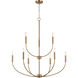 Greenwich 9 Light 32 inch Satin Brass Chandelier Ceiling Light