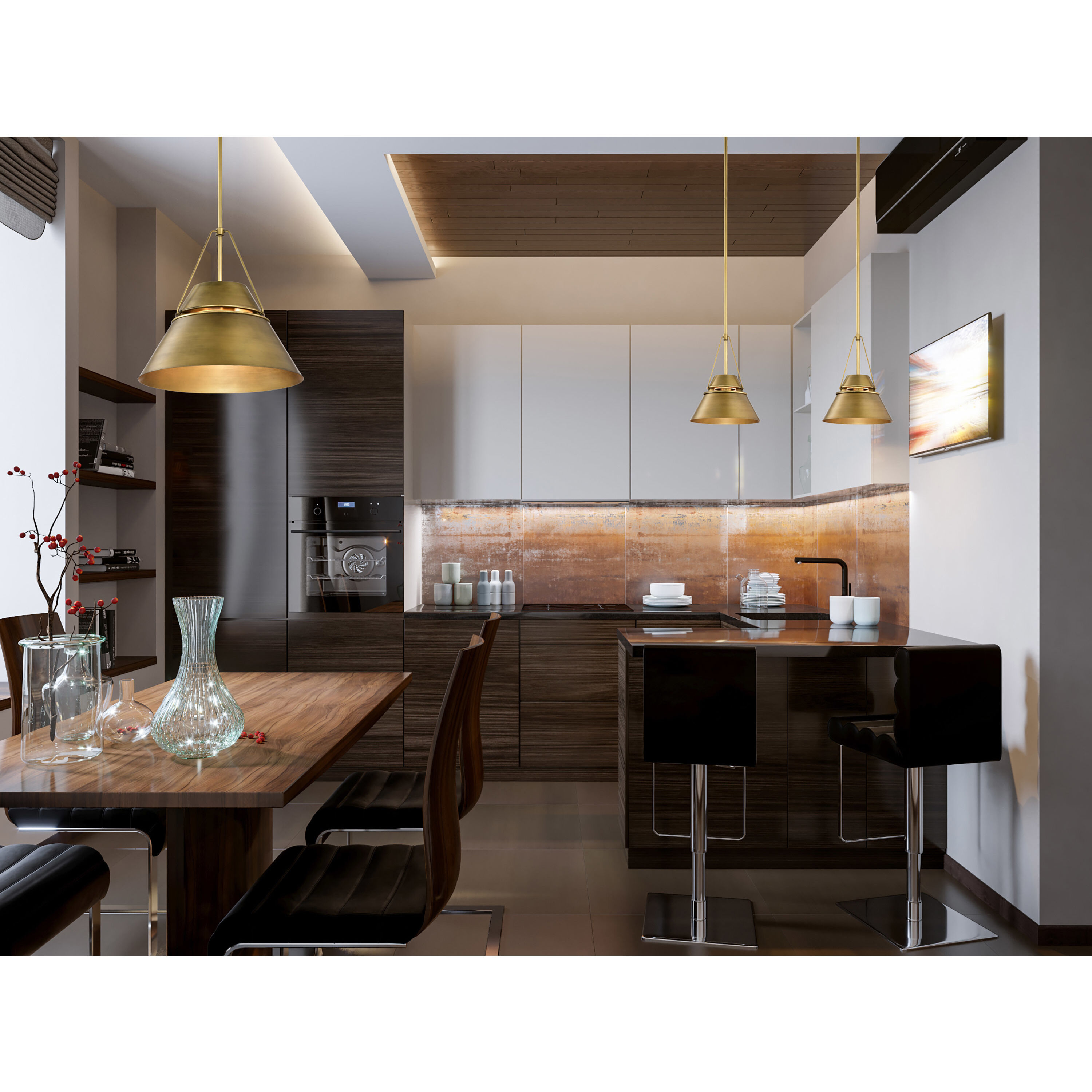 Adina 1 Light 12.75 inch Natural Brass Pendant Ceiling Light