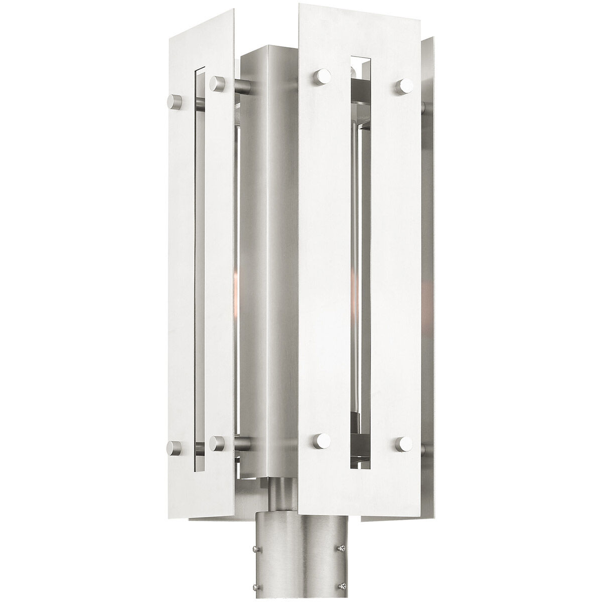 Utrecht 1 Light 20 inch Brushed Nickel Accents Outdoor Post Top Lantern