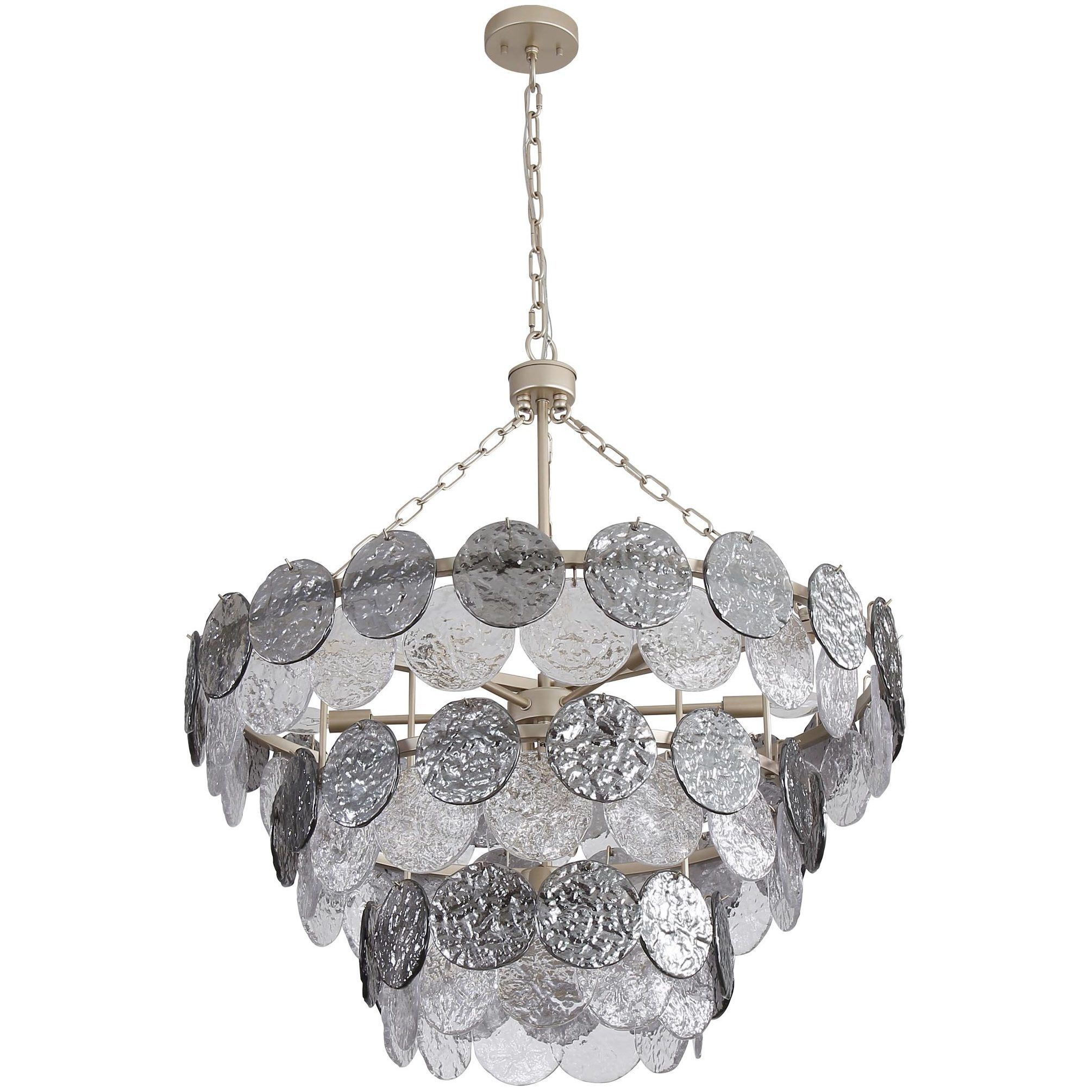 Yep Cascada Pendant Ceiling Light in Smoke Plated Glass, 3 Tier