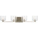 Drew & Jonathan Lochdale 4 Light 33.63 inch Brushed Nickel Vanity Light Wall Light, Large
