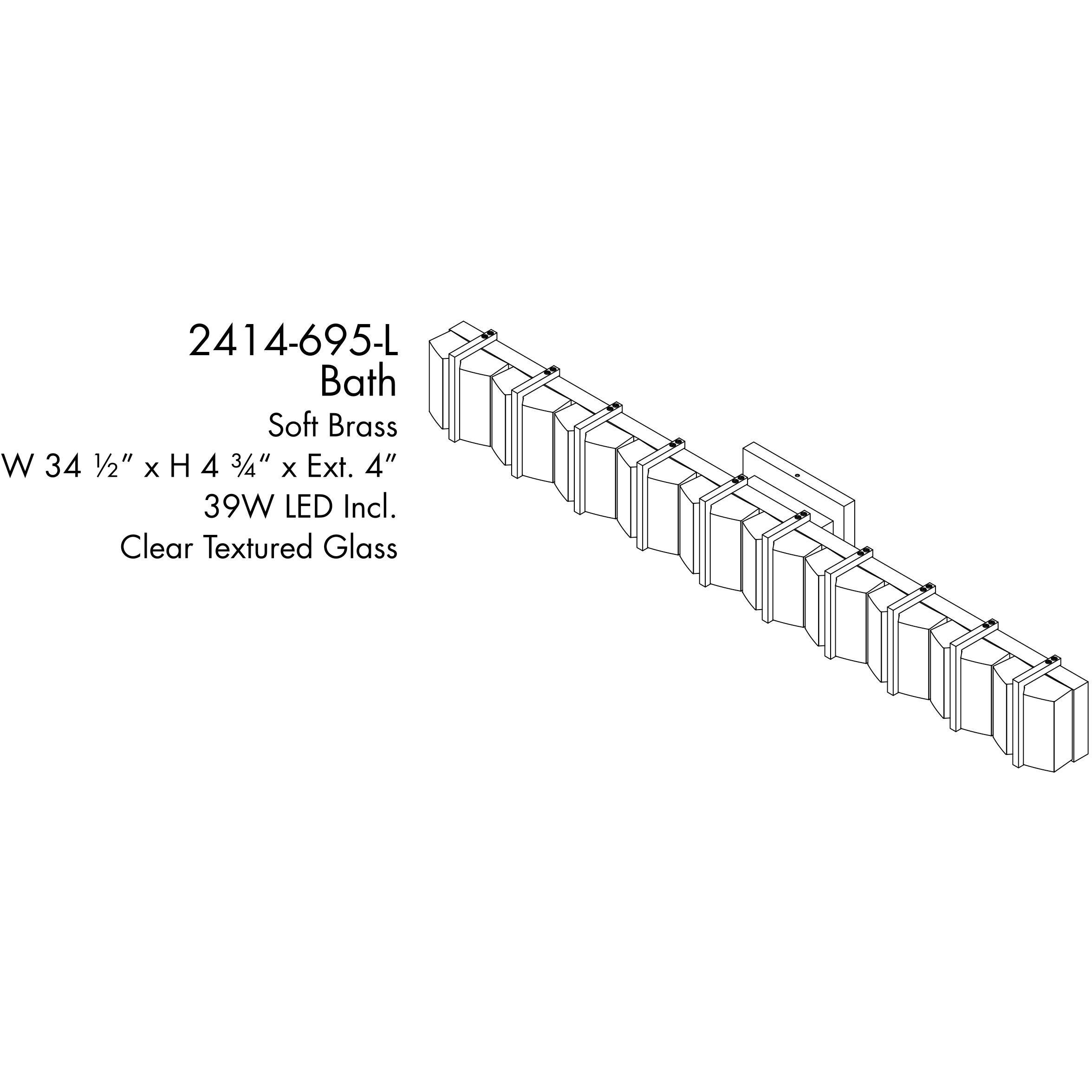 Sevryn LED 34.38 inch Soft Brass Bath Vanity Light Wall Light