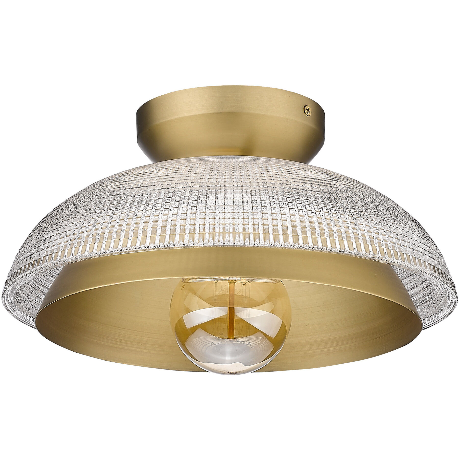 Crawford 1 Light 11.75 inch Brushed Champagne Brass Flush Mount Ceiling Light