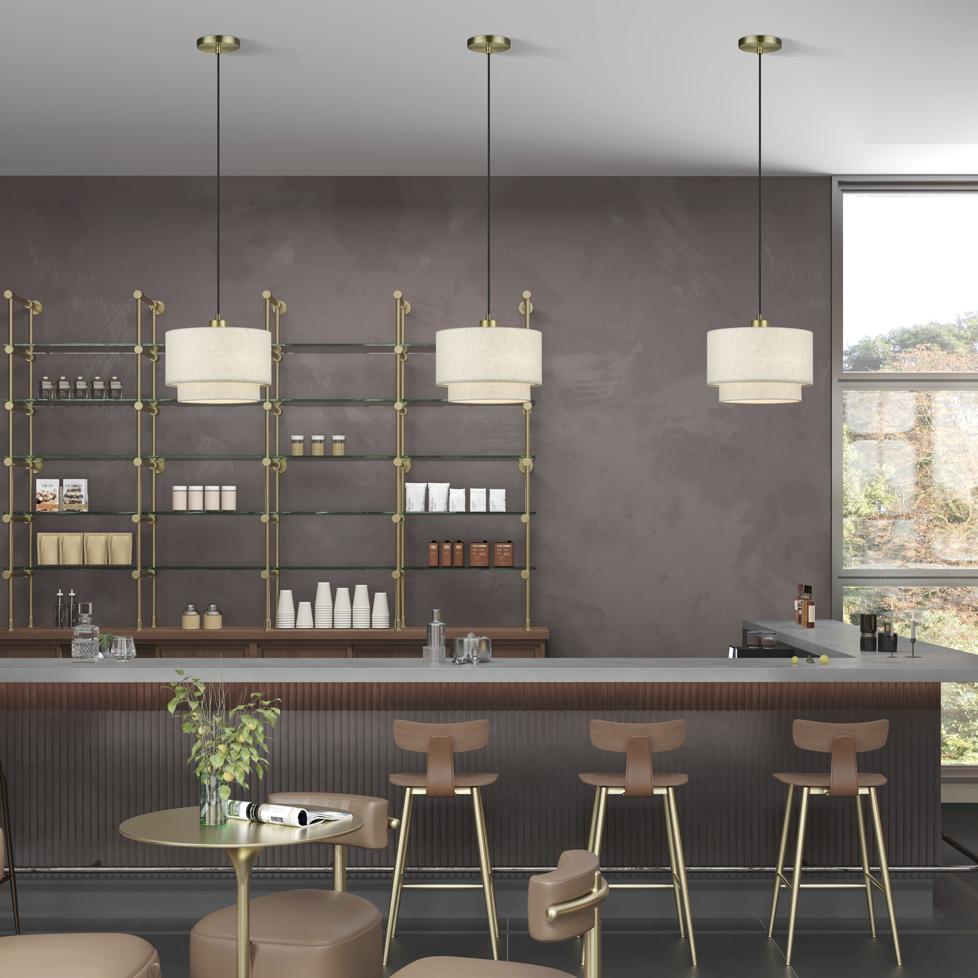 Manorwood 1 Light 12 inch Antique Brass Pendant Ceiling Light