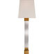 Chapman & Myers Edgar 1 Light 8 inch Crystal with Brass Sconce Wall Light in Antique-Burnished Brass and Crystal, Large