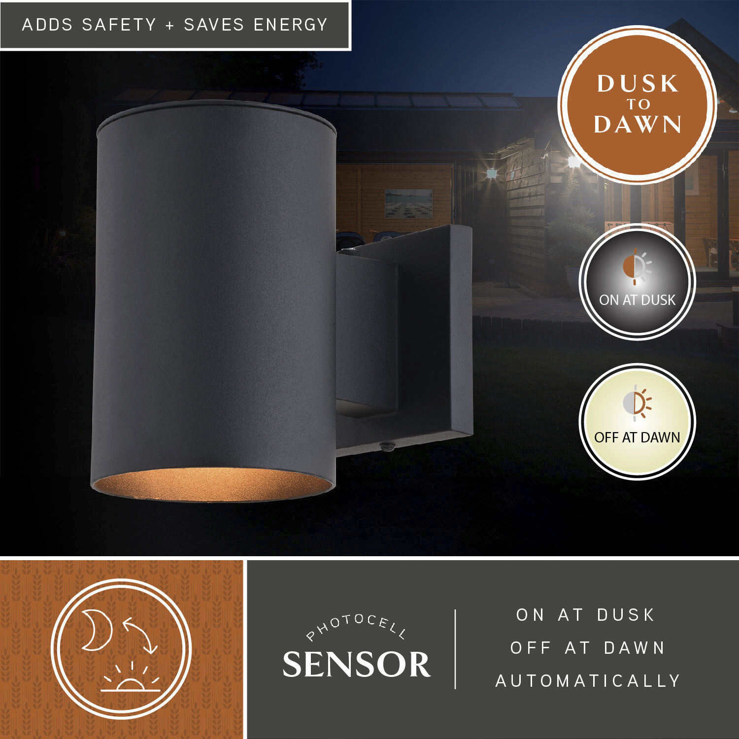 Chiasso LED 7.5 inch Textured Black Outdoor Wall