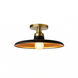 Quentin 1 Light 12 inch Matte Black and Aged Brass Semi Flush Mount Ceiling Light