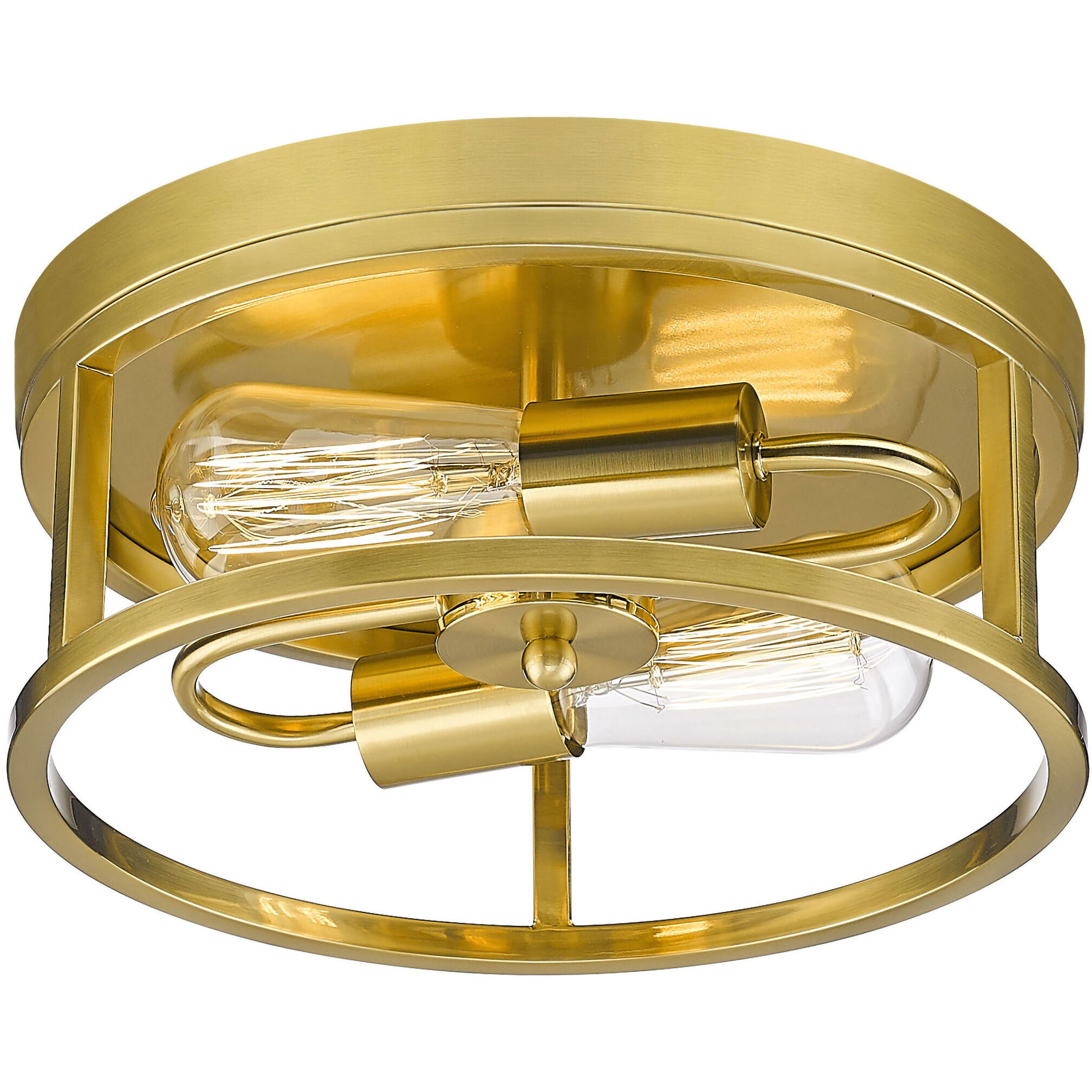Canada 2 Light 12 inch Gold Flush Mount Ceiling Light