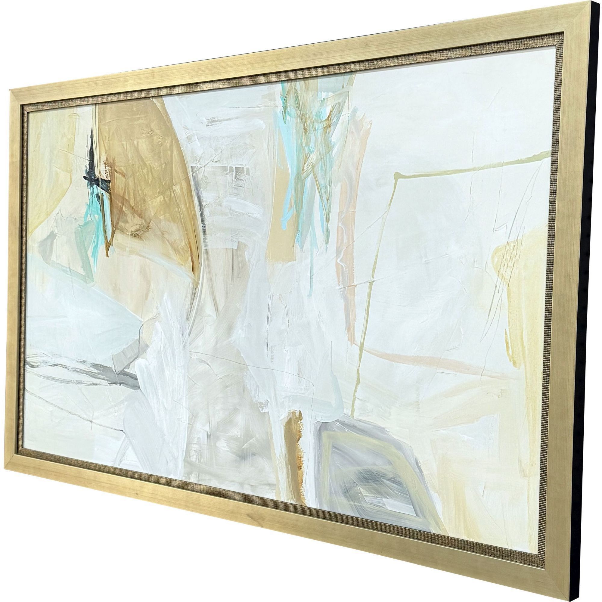 Beachcomber Gray and Brown and Turquoise and Teal Framed Art