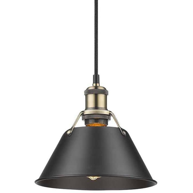 Yep Orwell Pendant Ceiling Light in Aged Brass, Matte Black, Small