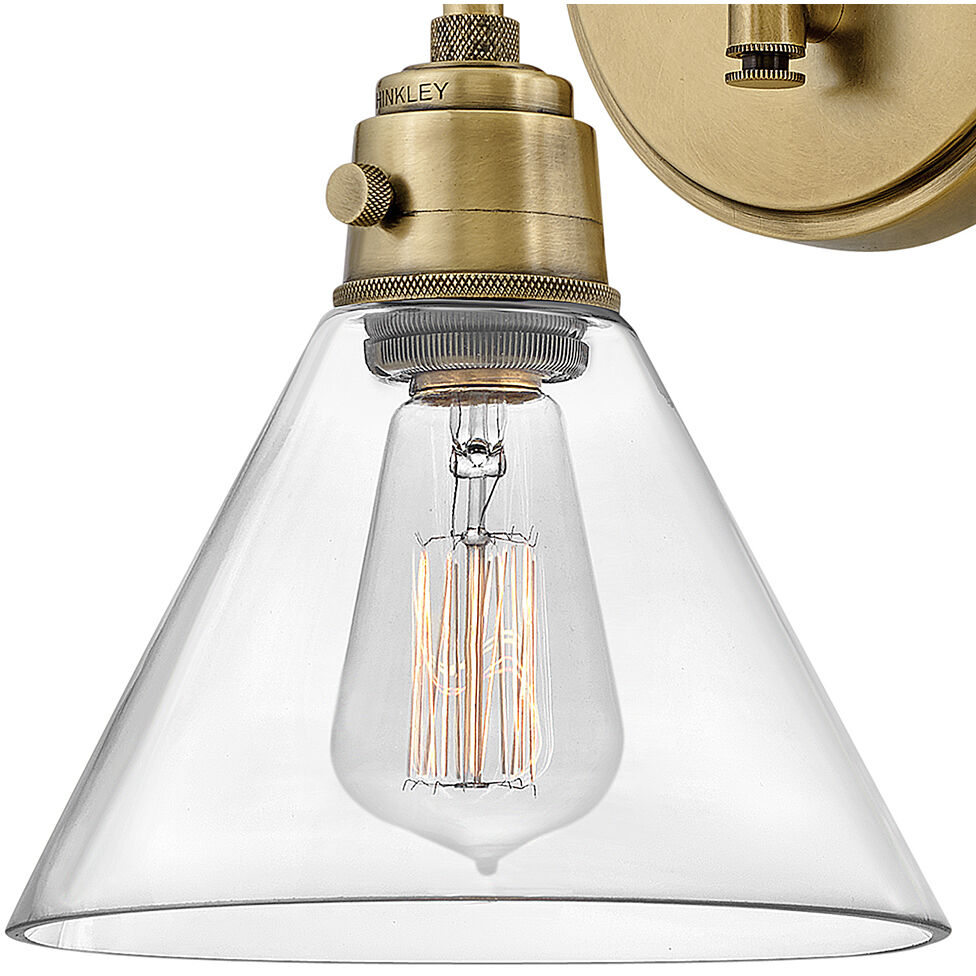 Arti 1 Light 7.75 inch Heritage Brass Indoor Wall Sconce Wall Light in Clear