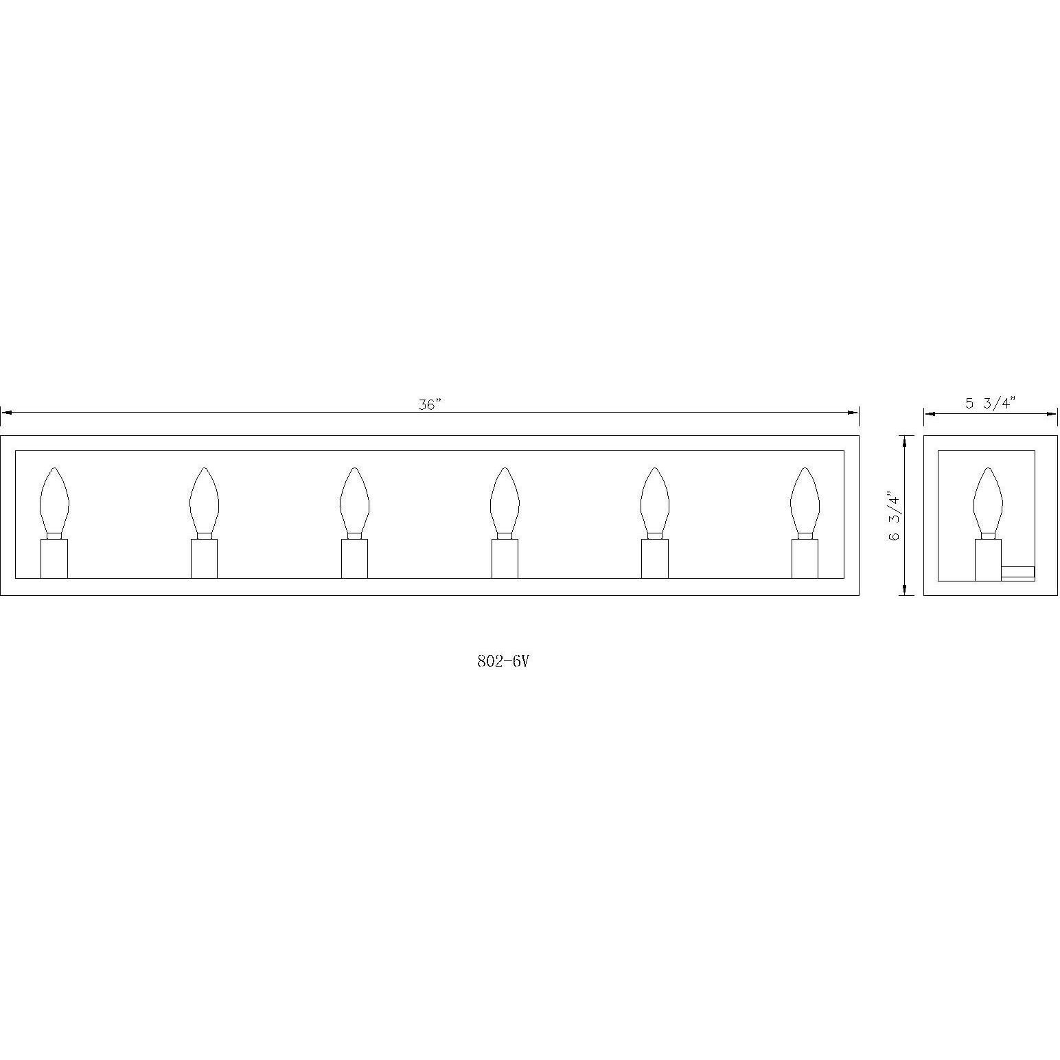 Infinity 6 Light 36 inch Misty Charcoal Vanity Wall Light