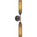 Alora Mood Colby 2 Light 2.5 inch Matte Black Bath Vanity Light Wall Light in Matte Black and Tan Jute