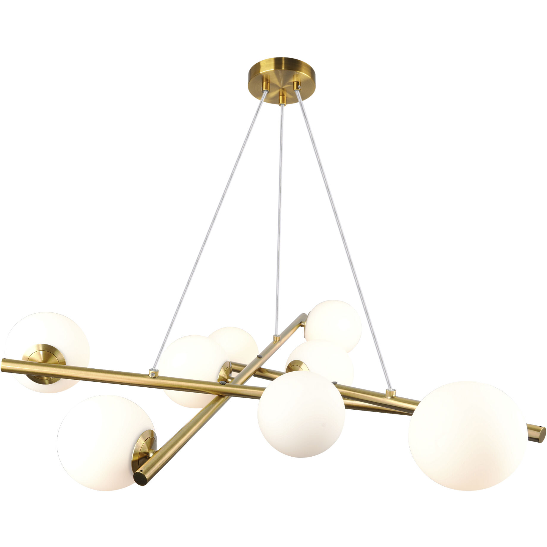 Modena LED 31 inch Plated Brushed Brass Chandelier Ceiling Light