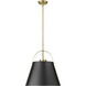 Z-Studio 1 Light 18 inch Matte Black and Heritage Brass Pendant Ceiling Light
