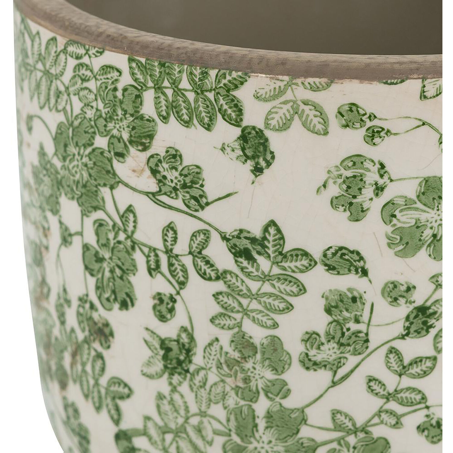 Flower Green and White Planter