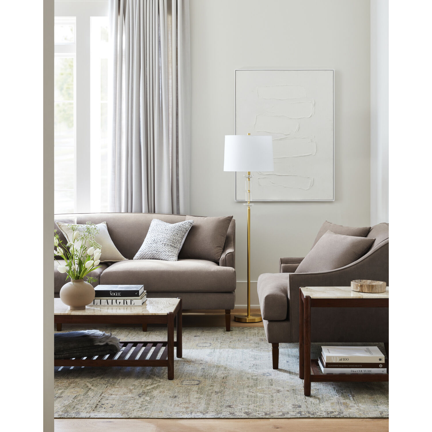 Maywood Light Brown / Dark Brown Sofa