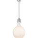 Auralume Amherst LED 15.75 inch Polished Nickel Pendant Ceiling Light in Matte White Glass