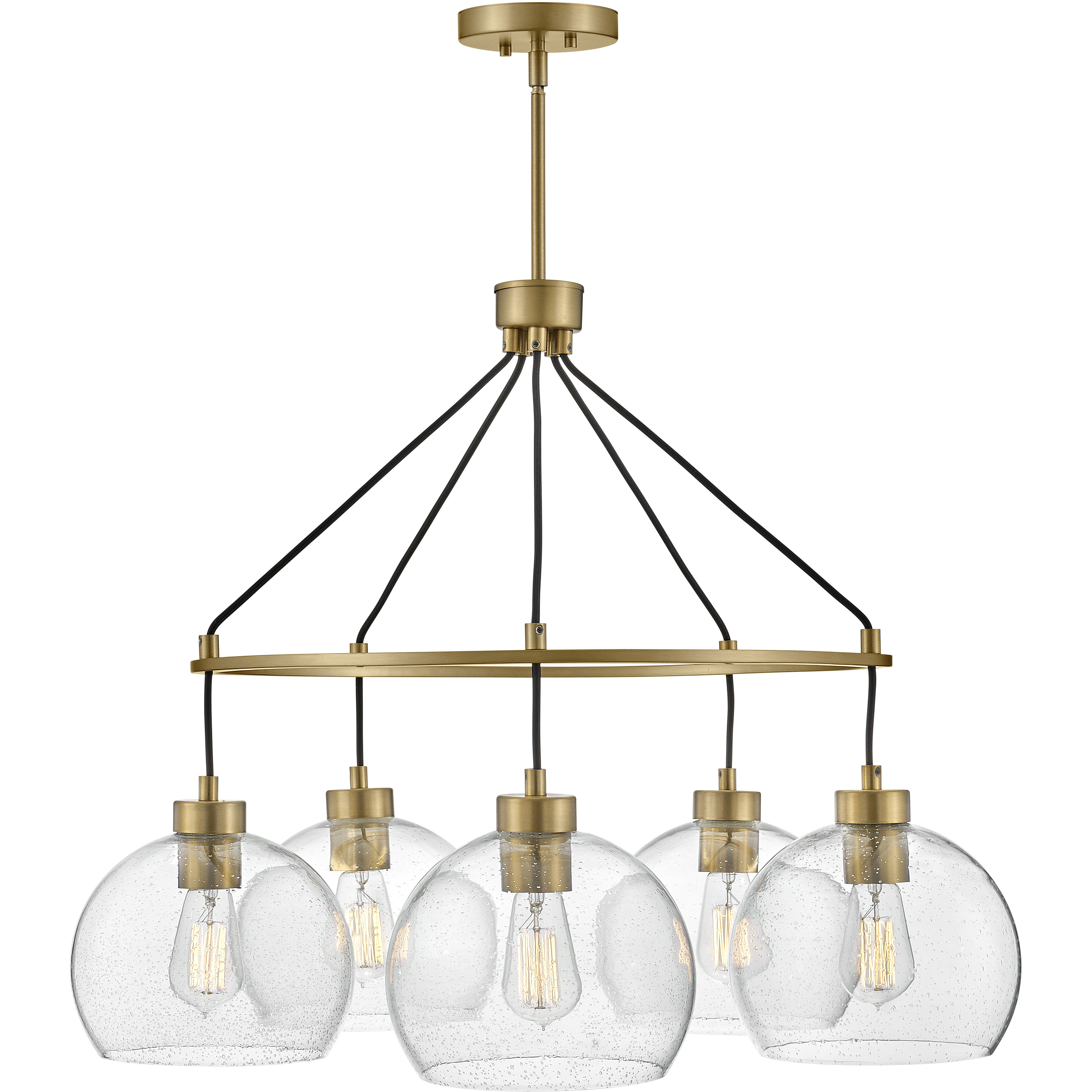 Rumi LED 30 inch Lacquered Brass Chandelier Ceiling Light