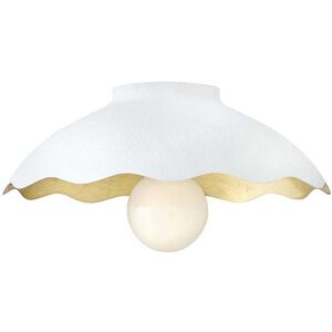 Darla 1 Light 15 inch Textured Plaster Flush Mount Ceiling Light