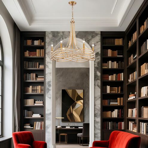 Anastasia 6 Light 27 inch Lacquered Gold Chandelier Ceiling Light